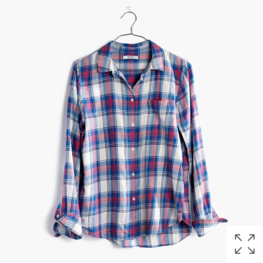 Madewell shrunken ex-boyfriend shirt in plaid